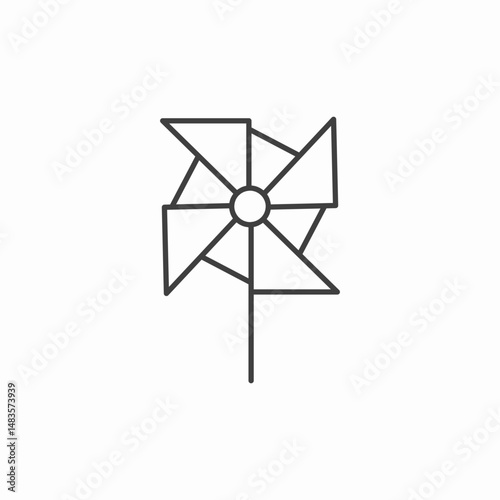 pinwheel wind spinner icon sign vector