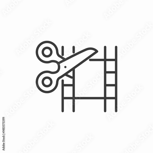 scissors film cutting icon sign vector