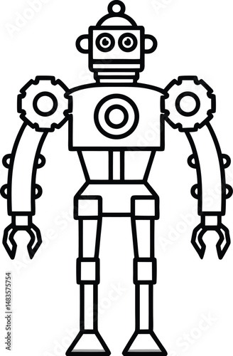 Retro Robot Drawing