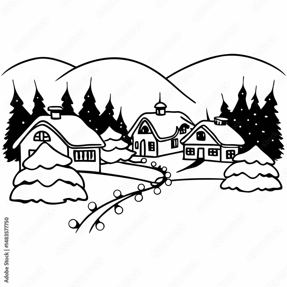 Fototapeta premium vector illustration of a house