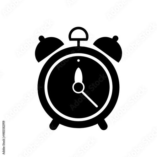 alarm clock with bell icon on white background  .svg