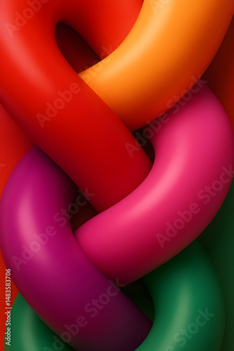 Colorful Interconnected Tubes Baground Abstract 