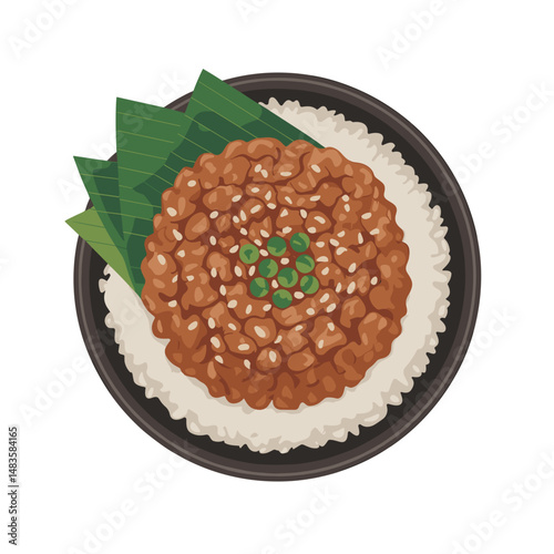 Taiwanese Lu Rou Fan Minced Pork Rice Bowl Art