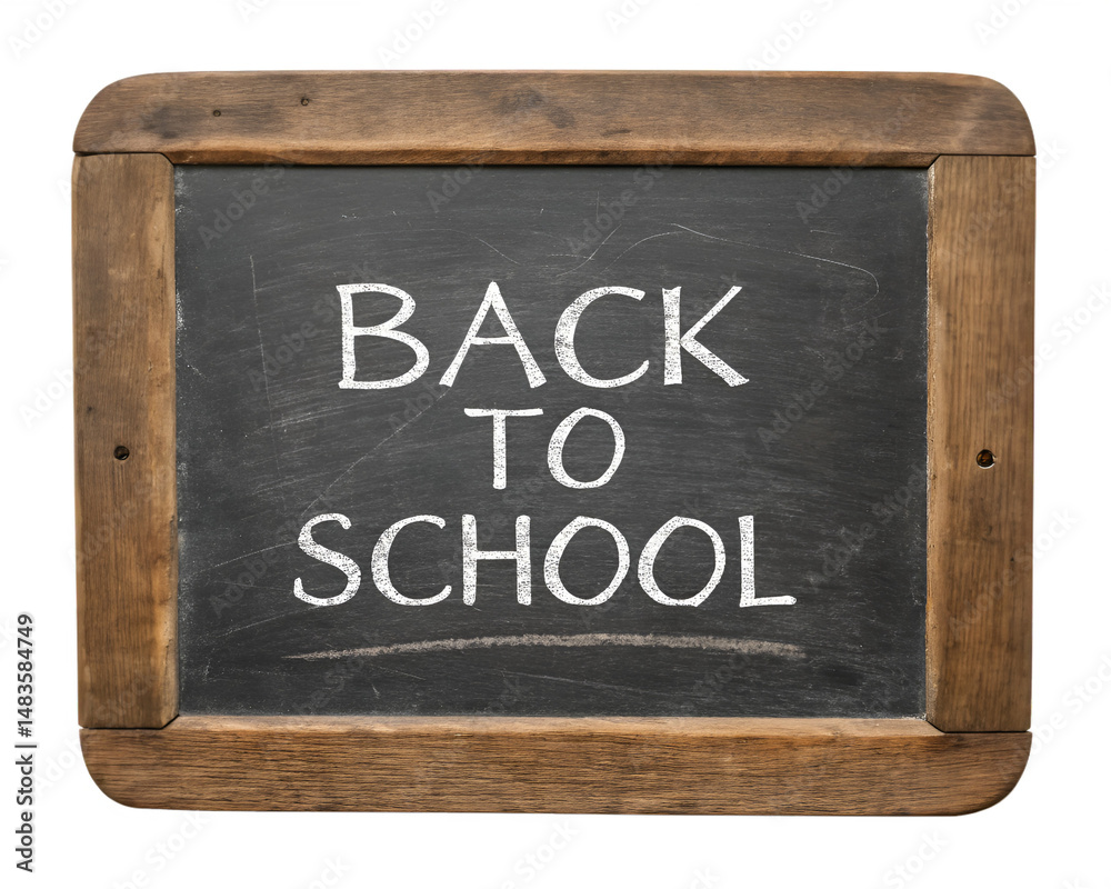 Fototapeta premium Back to school blackboard with chalk text