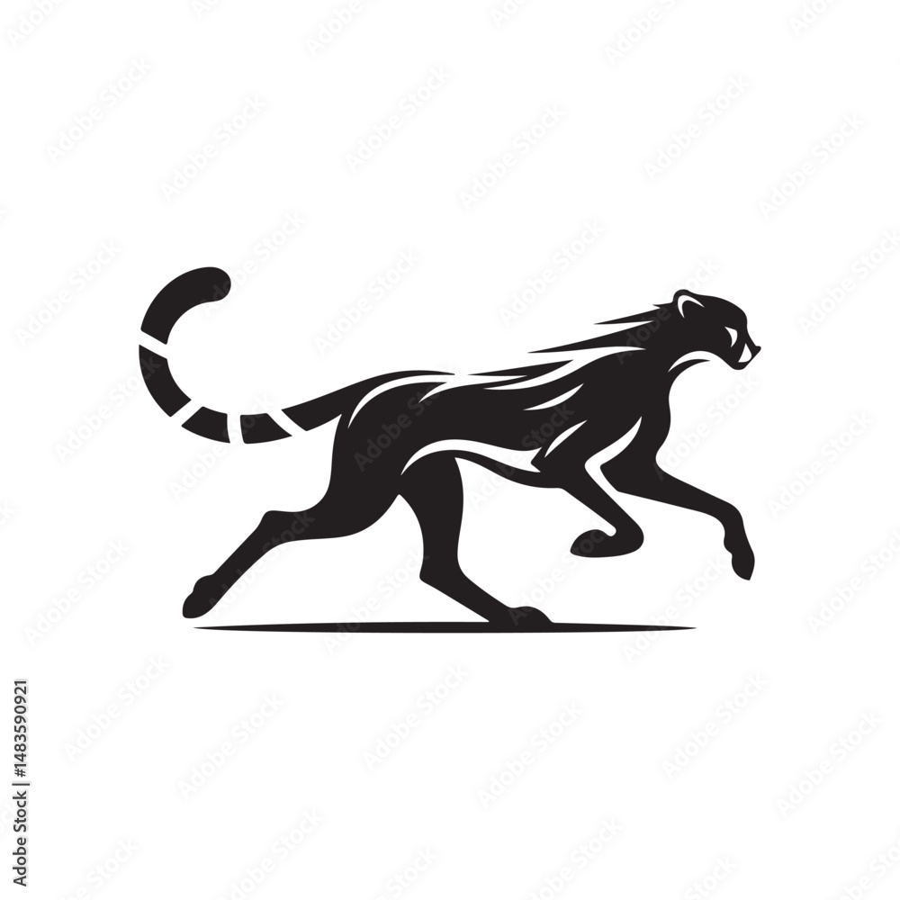 Fototapeta premium cheetah vector silhouette clip art logo illustration