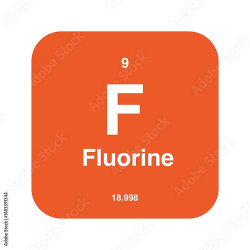 fluorine periodic vector isolated on transparent background