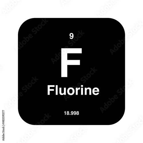 fluorine periodic vector isolated on transparent background