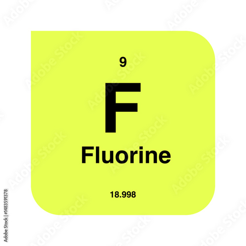 fluorine periodic vector isolated on transparent background