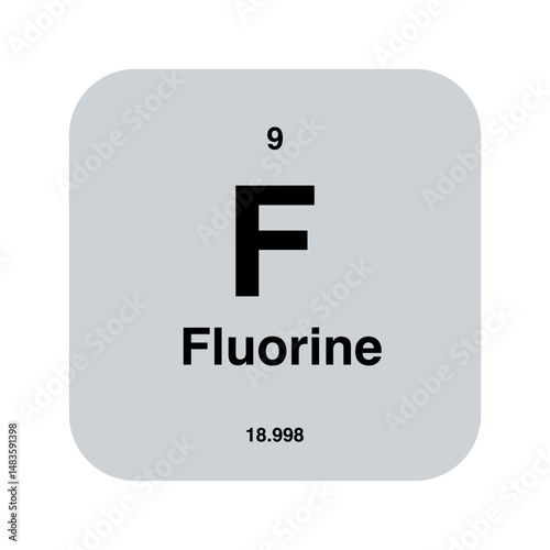 fluorine periodic vector isolated on transparent background