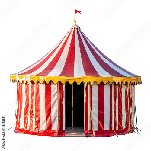 Classic Red and White Striped Circus Tent