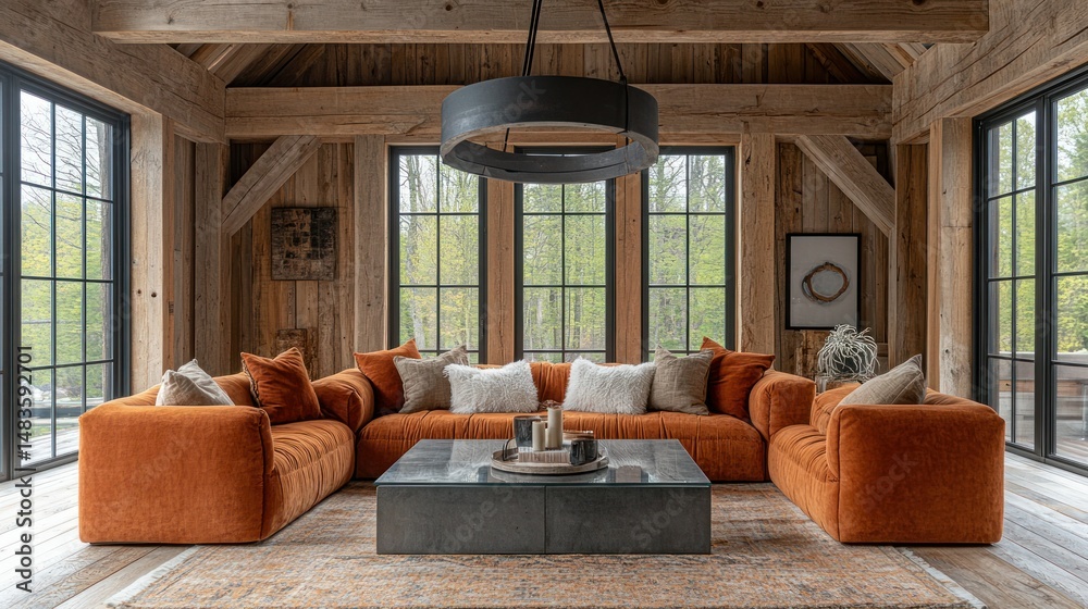 Fototapeta premium Rustic modern living room