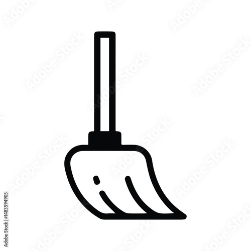 Broom Icon. Cleaning and Sweeping Illustration. Junk data cleaner symbol. Cache data cleaner, clean empty folders.