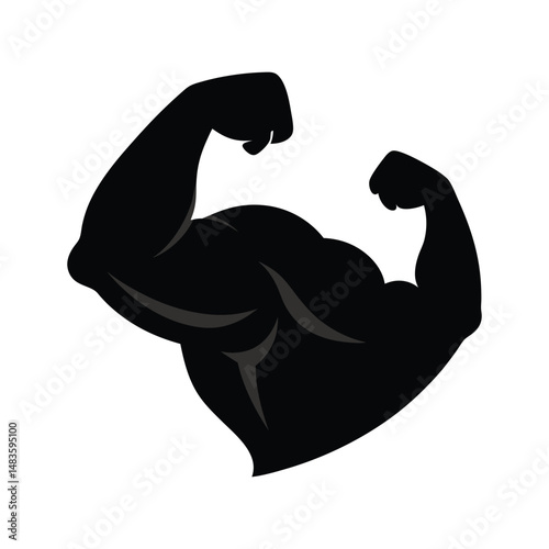  vector silhouette of a clenched muscular fist