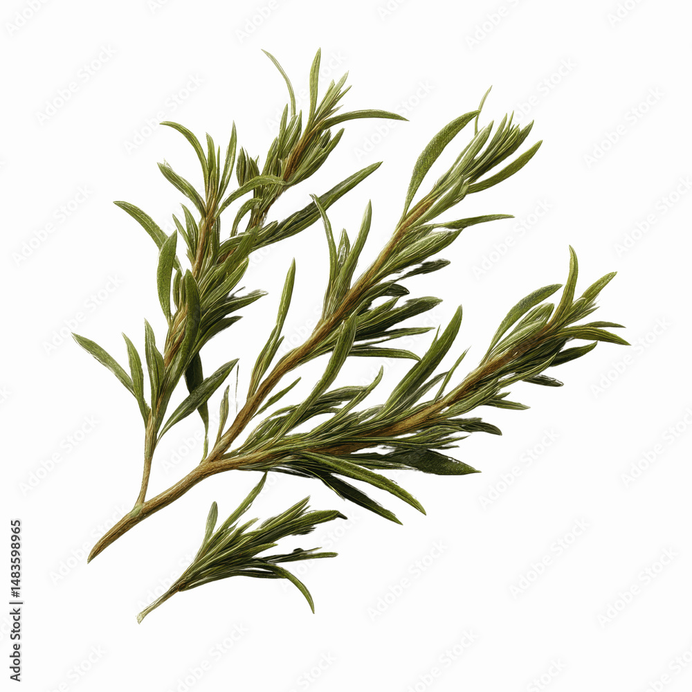 Obraz premium Sprig of Rosemary Herb Isolated on Gray Transparent background