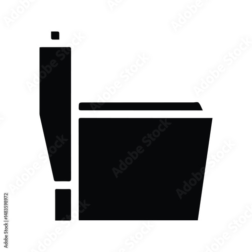 Toilet Icon. Toilet Bowl Side View Illustration. Bathroom Sanitary Equipment. Toilet Sign.