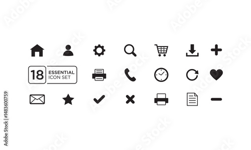 Web icon collection. Essential signs and symbols set correction. Round square icons with popular line style, web and mobile icons. Vector illustration isolated on white background
