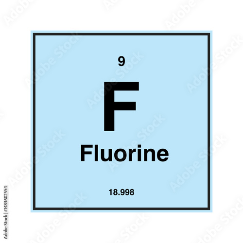 fluorine periodic vector isolated on transparent background