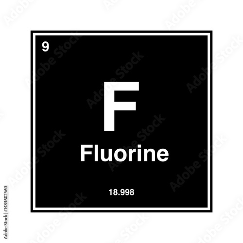 fluorine periodic vector isolated on transparent background