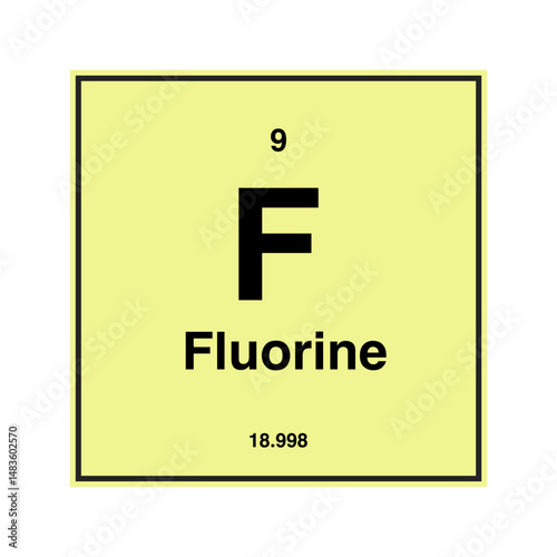 fluorine periodic vector isolated on transparent background