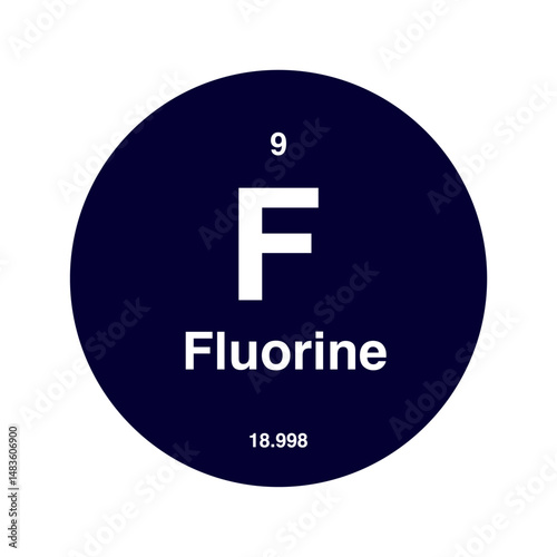 fluorine periodic vector isolated on transparent background