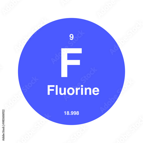fluorine periodic vector isolated on transparent background