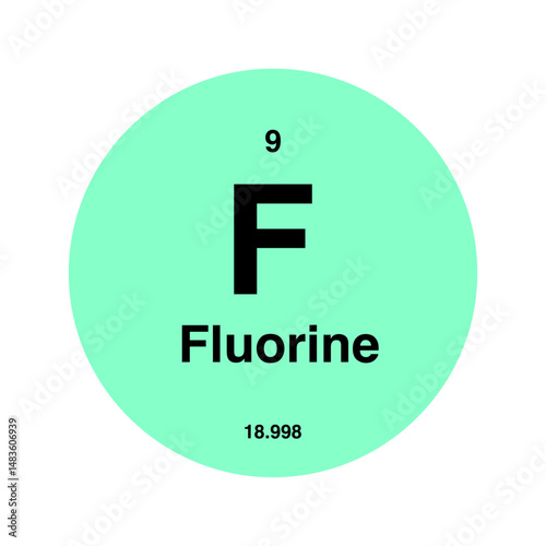 fluorine periodic vector isolated on transparent background