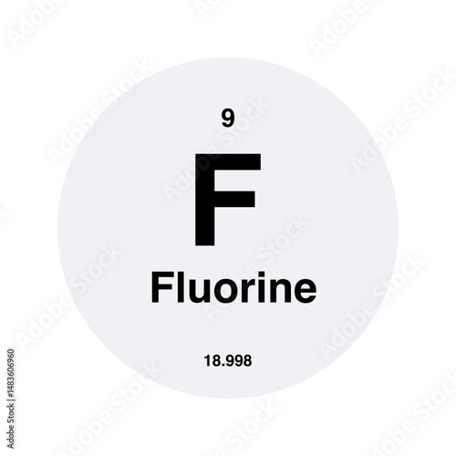 fluorine periodic vector isolated on transparent background