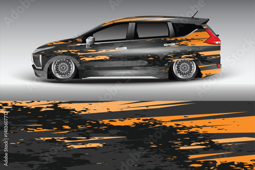 Stylish Modified Car with Abstract Background Design