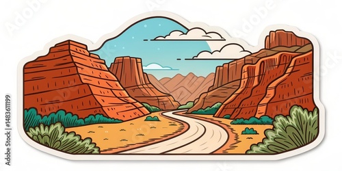 Canyon Road Sticker Design,...