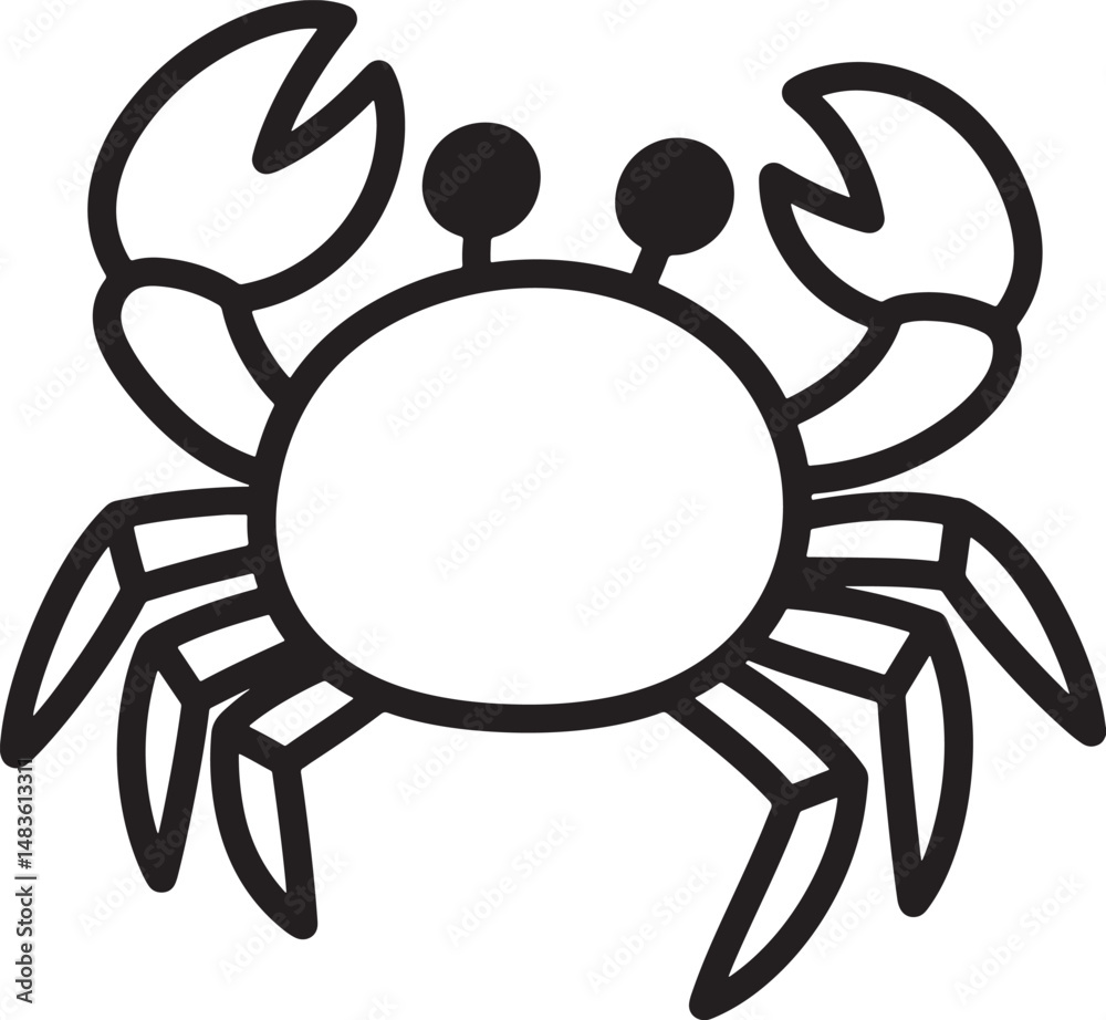set of crab silhouettes set of crab silhouettes