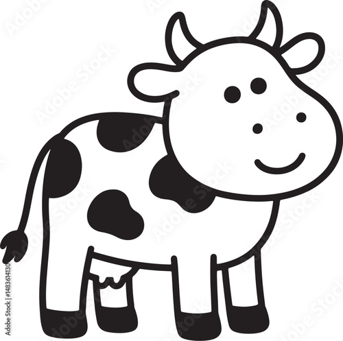 funny cow cartoon Silhouette