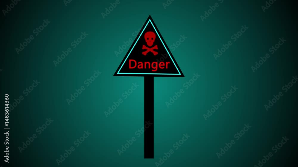 danger sign . restricted and danger zone animated 4k sign icon animation. risk sign.danger sign . restricted and danger zone animated 4k sign icon animation. risk sign.symbols danger and warning signs