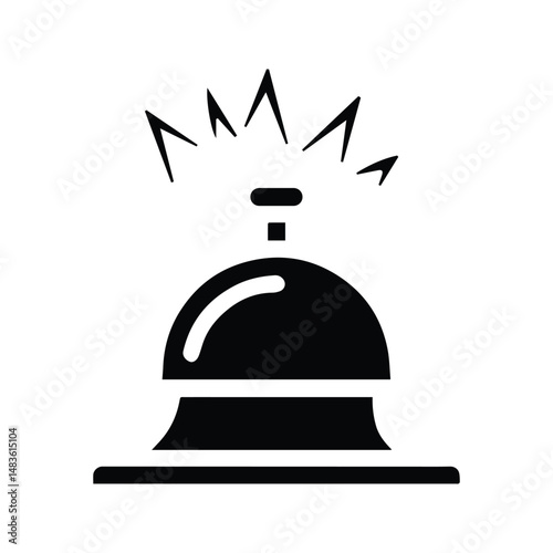 Bell icon. Concierge bell illustration. Reception bell and hotel bell.