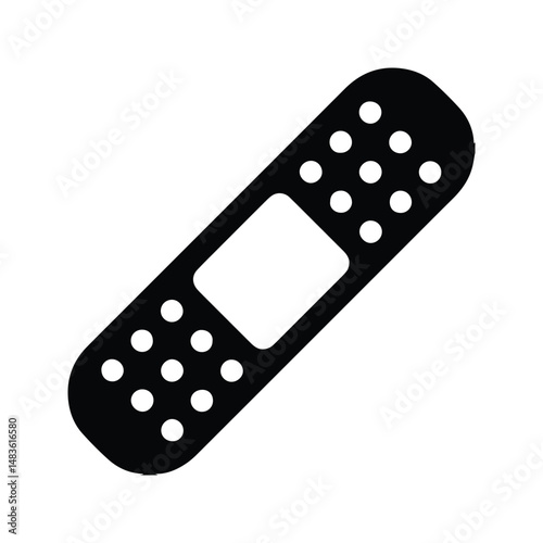 Medical Adhesive Tape Icon. Medical Bandage Illustration. Wound and Minor Injury Plaster.
