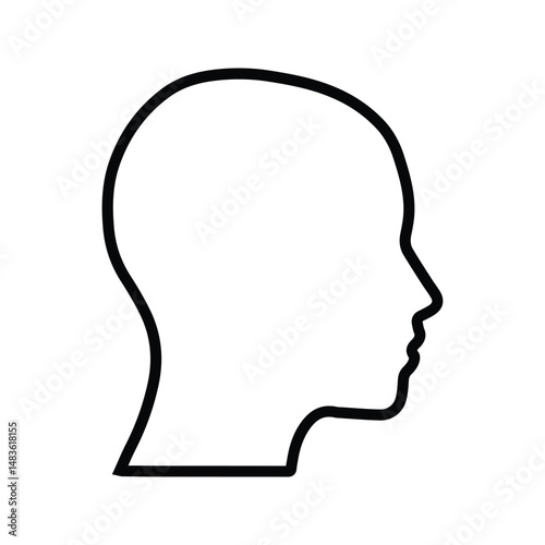 Human Head Line Icon. Human Head Side View Illustration.