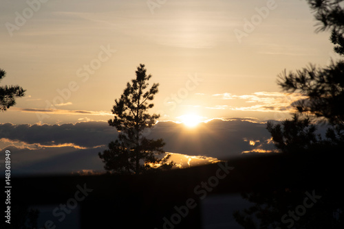 sunset over the river