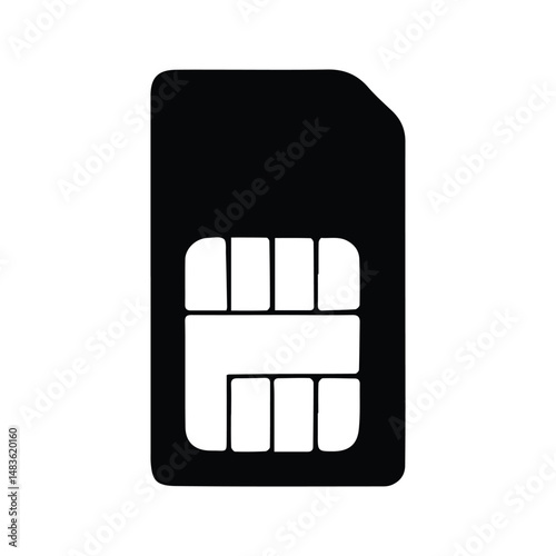 Sim Card Icon. Cell Phone Chips Card Illustration.