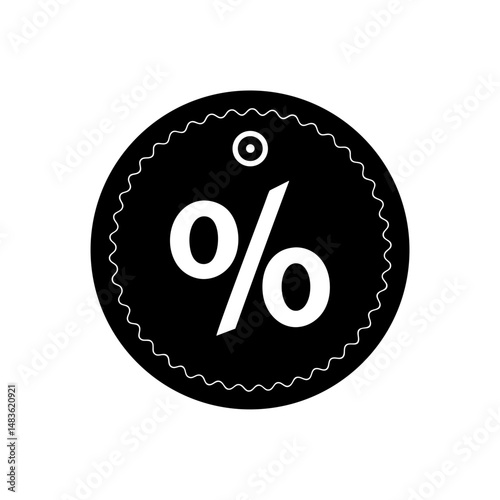 coin with percentage tag icon on white background .svg