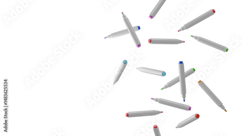 Markers. Png background