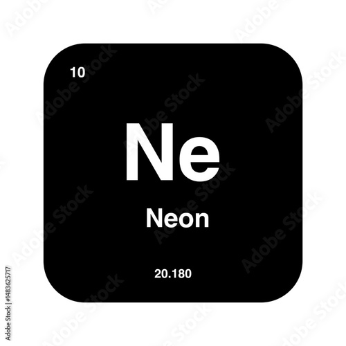 neon periodic vector isolated on transparent background