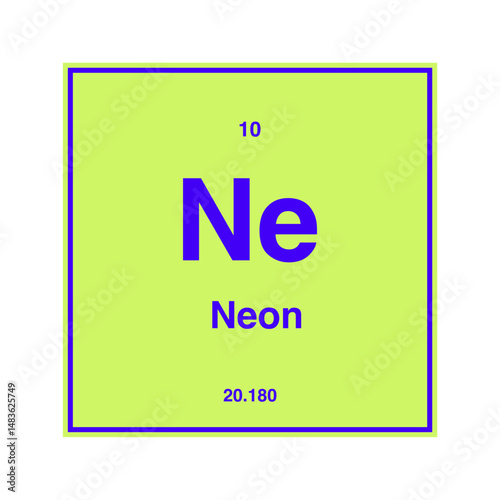 neon periodic vector isolated on transparent background