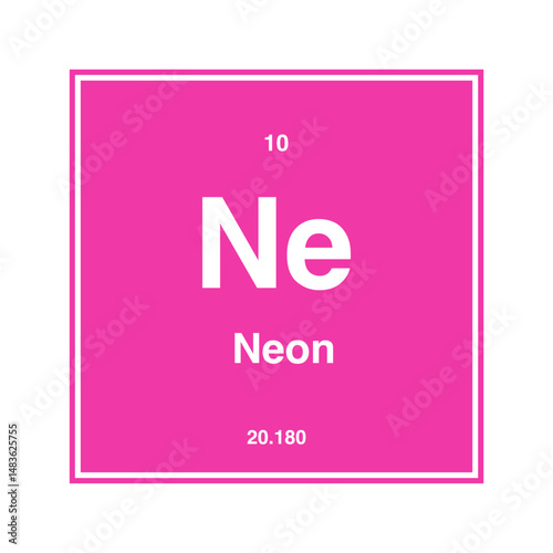 neon periodic vector isolated on transparent background