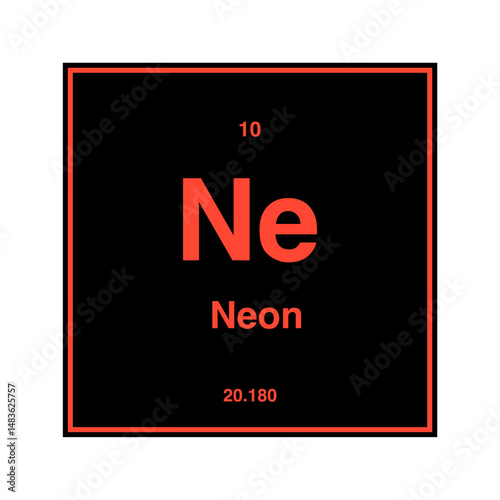 neon periodic vector isolated on transparent background