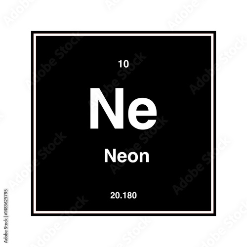 neon periodic vector isolated on transparent background