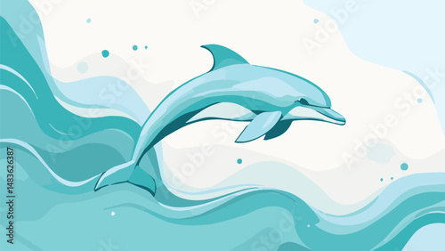 vector illustration of a dolphin