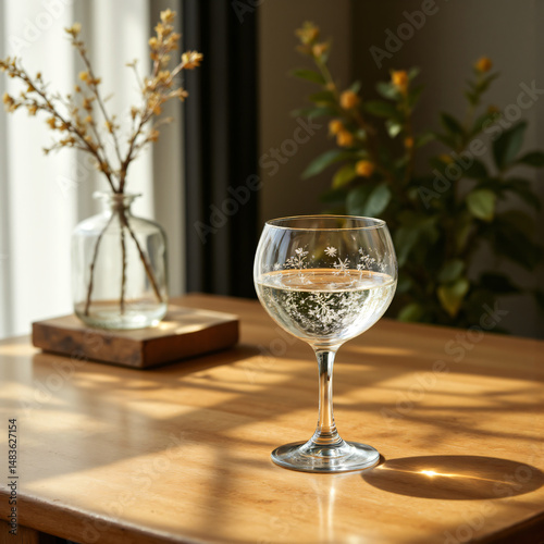 glass of champagne on table