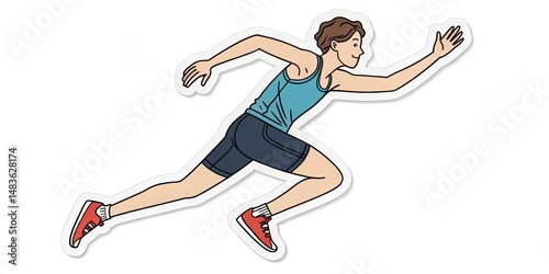 Running Man Illustration Dy...