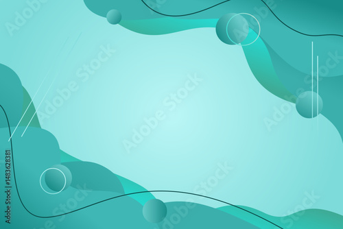 Abstract Cyan Blue Wave Fluid Background