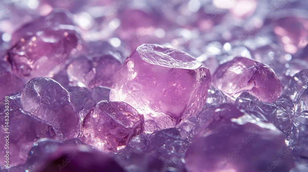Sparkling Amethyst Crystals Close-up of Purple Gemstones