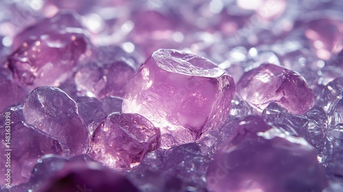 Obraz na płótnie Sparkling Amethyst Crystals Close-up of Purple Gemstones w salonie